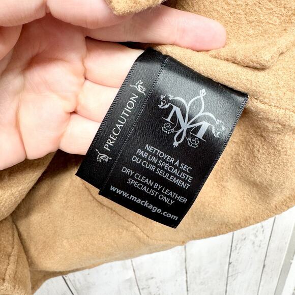 Mackage Jacket Women Size Small Camel Brown Spread Collar Button Down Wool Coat - Picture 5 of 12